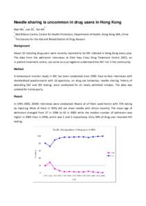 Needle sharing is uncommon in drug users in Hong Kong