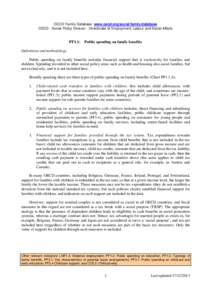 OECD Family Database www.oecd.org/social/family/database OECD - Social Policy Division - Directorate of Employment, Labour and Social Affairs PF1.1:  Public spending on family benefits