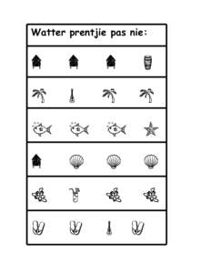 Watter prentjie pas nie:  w w