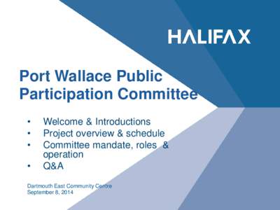 Port Wallace Public Participation Committee • • • •