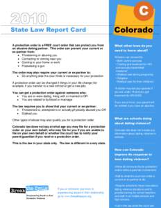 Colorado Protection Order Report Card[removed]