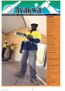 |1  December[removed]January 2013 Edition A PUBLICATION OF THE ANINDILYAKWA LAND COUNCIL