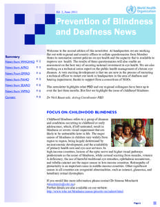 Ed. 2, June[removed]Prevention of Blindness and Deafness News Summary News from WHO/HQ P. 2