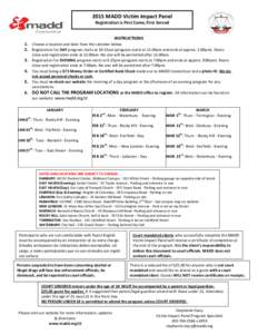 2015 MADD Victim Impact Panel Registration is First Come, First Served   