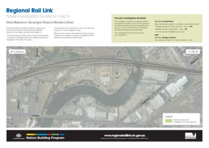 Noise investigation locations: map 5 # To GEELONG West Melbourne: Kensington Road to Moreland Street