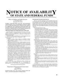 OTICE OF AVAILABILITY NOF STATE AND FEDERAL FUNDS Office of Children and Family Services 52 Washington Street Rensselaer, NY 12144