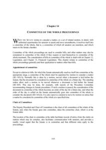 Chapter 14  COMMITTEE OF THE WHOLE PROCEEDINGS W