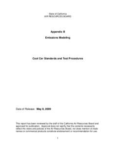 State of California AIR RESOURCES BOARD Appendix B Emissions Modeling