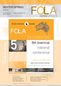 FOLA  WINTER/SPRING 2005 VOL XIII, ISSUE 42/3