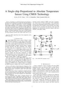 World Academy of Science, Engineering and Technology[removed]A Single-chip Proportional to Absolute Temperature