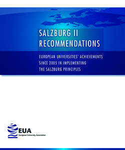 Salzburg ii rEcommEndationS EuroPEan univErSitiES’ achiEvEmEntS SincE 2005 in imPlEmEnting thE Salzburg PrinciPlES