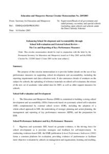 Education and Manpower Bureau Circular Memorandum NoFrom: Secretary for Education and Manpower To: Supervisors/Heads of all government and aided primary, secondary and special schools (including caput schools 