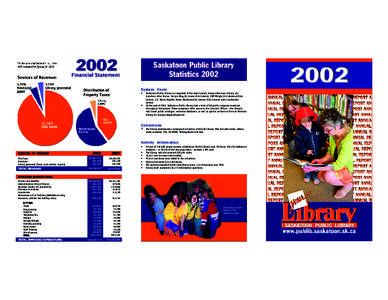 System Facts • •  Saskatoon Public Library is comprised of the main branch, Frances Morrison Library, six