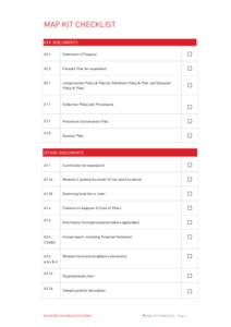 MAP KIT CHECKLIST KEY DOCUMENTS A2.1 Statement of Purpose