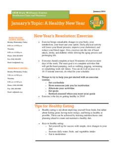 SEIB State Wellness Center Healthcare Clinic and Pharmacy January[removed]January’s Topic: A Healthy New Year