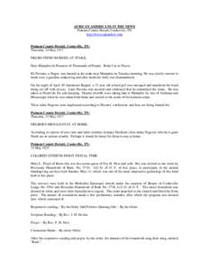 AFRICAN AMERICANS IN THE NEWS Putnam County Herald, Cookeville, TN http://www.ajlambert.com Putnam County Herald, Cookeville, TN: Thursday, 24 May 1917
