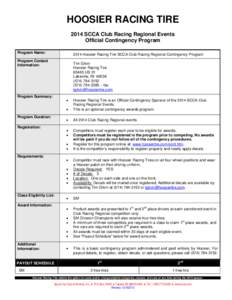 2001 Subaru Contingency Program Payout Details