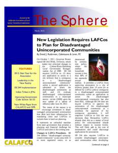 Journal of the California Association of Local Agency Formation Commissions The Sphere March, 2012