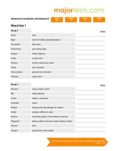 Vocabulary for Standardized Tests