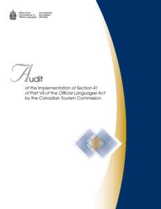 To reach the Office of the Commissioner of Official Languages, dial toll-free[removed]www.ocol-clo.gc.ca © Minister of Public Works and Government Services Canada 2005 Cat. No.: SF31[removed]ISBN: [removed]