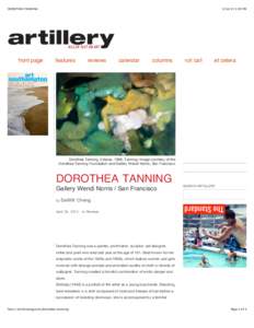DOROTHEA TANNING  front page:29 PM