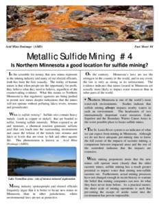 Acid mine drainage / Tailings / Sulfide mining / Environmental issues with mining / Environment / Mining