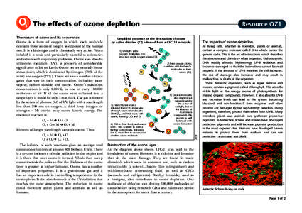 The effects of ozone depletion  The balance of such reactions gives an average total ozone concentration of around 300 Dobson Units. There is a greater incidence of solar radiation in the tropics and it is there that mos