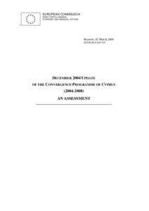 Commission assessment of the 2004 update of the convergence programme of Cyprus