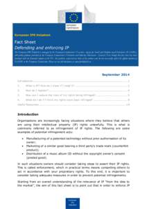 European IPR Helpdesk  Fact Sheet Defending and enforcing IP The European IPR Helpdesk is managed by the European Commission’s Executive Agency for Small and Medium-sized Enterprises (EASME), with policy guidance provi