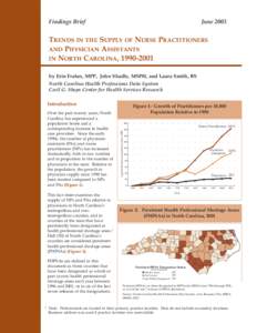 Findings Brief  June 2003 TRENDS IN THE SUPPLY OF NURSE PRACTITIONERS AND PHYSICIAN ASSISTANTS