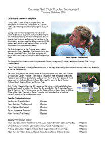 Dummer Golf Club Pro­Am Tournament  Thursday 29th May 2008  De Bruin bids farewell to Hampshire 