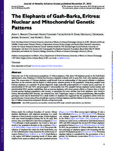 Journal of Heredity Advance Access published November 27, 2013 Journal of Heredity doi:jhered/est078 © The American Genetic AssociationAll rights reserved. For permissions, please e-mail: journals.permiss