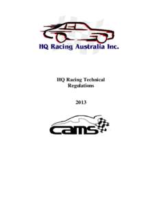 HQ Racing Technical Regulations 2013  HQRA Inc, Category representatives to CAMS