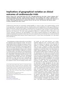 Implications of geographical variation on clinical outcomes of cardiovascular trials