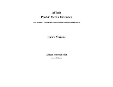 Microsoft Word - AITech ProAV Media Extender Manual Booklet.doc