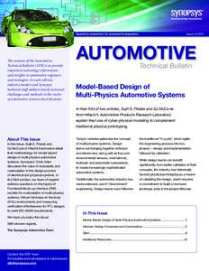 Quarterly newsletter for automotive engineers  The mission of the Automotive Technical Bulletin (ATB) is to provide important technology information and insights to automotive engineers