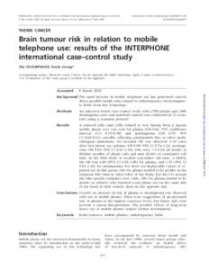 Published by Oxford University Press on behalf of the International Epidemiological Association ß The Author 2010; all rights reserved. Advance Access publication 17 May 2010 International Journal of Epidemiology 2010;3