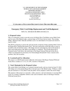 Geography of the United States / Rogue River / Bureau of Land Management / Environmental impact statement / National Environmental Policy Act / Environmental impact assessment / Wild Rogue Wilderness / Rogue River Ranch / Impact assessment / Wild and Scenic Rivers of the United States / Environment