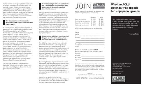 American Civil Liberties Union / Freedom of expression / Freedom of speech / First Amendment to the United States Constitution / Freedom of speech in the United States / Terminiello v. Chicago / Brandenburg v. Ohio / Ku Klux Klan / Whitney v. California / Politics of the United States / History of the United States / United States