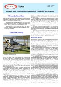 Volume 7, number 1 January 2014 News  Newsletter of the Australian Society for History of Engineering and Technology