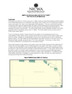 AMERICAN INDIAN/ALASKA NATIVE FACT SHEET FOR THE STATE OF NEBRASKA OVERVIEW According to the 2000 U.S. Census there are 4.1 million American Indian/Alaska Natives (AI/AN) residing in the United States (alone or in combin