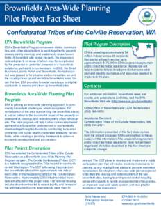 Brownfields Area-Wide Planning Pilot Project Fact Sheet-- Confederated Tribes of the Colville Reservation, WA