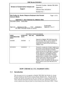 DOE Review[removed]Document Number: Battelle-TBD-6000 Division of Compensation Analysis and Support  Appendix C