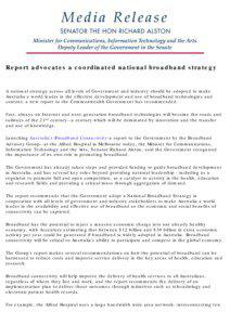 Report advocates a coordinated national broadband strategy