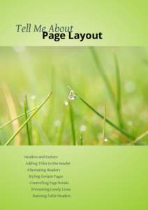 Tell Me About  Page Layout Photo by Jiri Hodan