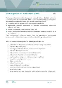 Wilton Park House, Wilton Place, Dublin 2, Ireland Tel +[removed]Fax +[removed]E-mail [removed] Web www.inab.ie Eco Management and Audit Scheme (EMAS)