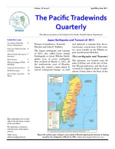 Volume 19, Issue 2  April/May/June 2011 The Pacific Tradewinds Quarterly