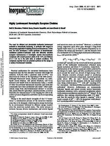 Europium / Coordination complex / Ligand / Inorganic chemistry / Pyridine / Renata Reisfeld / Chemistry / Coordination chemistry / Lanthanide