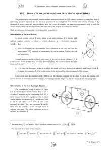 36th International Physics Olympiad. Salamanca (EspañaR.S.E.F. Th 2  ABSOLUTE MEASUREMENTS OF ELECTRICAL QUANTITIES