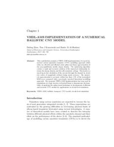 Carbon nanotube / Physics / Electronic engineering / Electromagnetism / Ballistic Conduction in Single-Walled Carbon Nanotubes / Interpolation / Splines / VHDL
